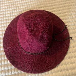 Kendall & Kylie Maroon Floppy Cotton Hat